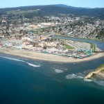 The beginning of Walk the Bay, passing by the main beach, over the San Lorenzo River